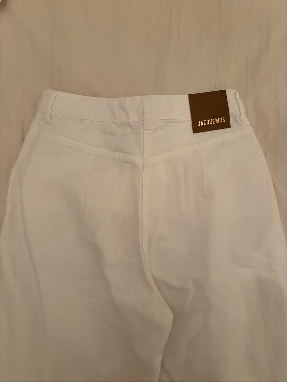 Jacquemus White La Riviera high waist straight leg jeans